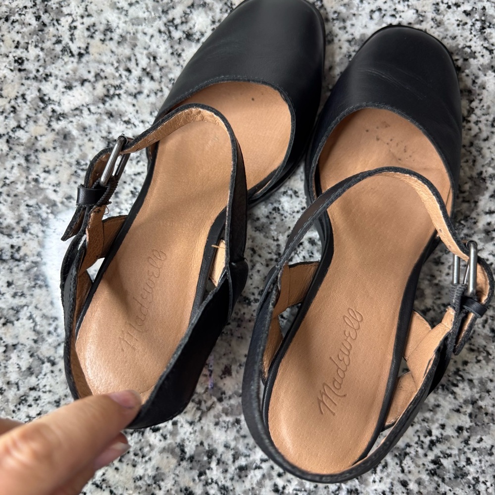 Madewell Black Ankle Strap Block Heels. Size 8.5 EUC - Picture 7 of 11
